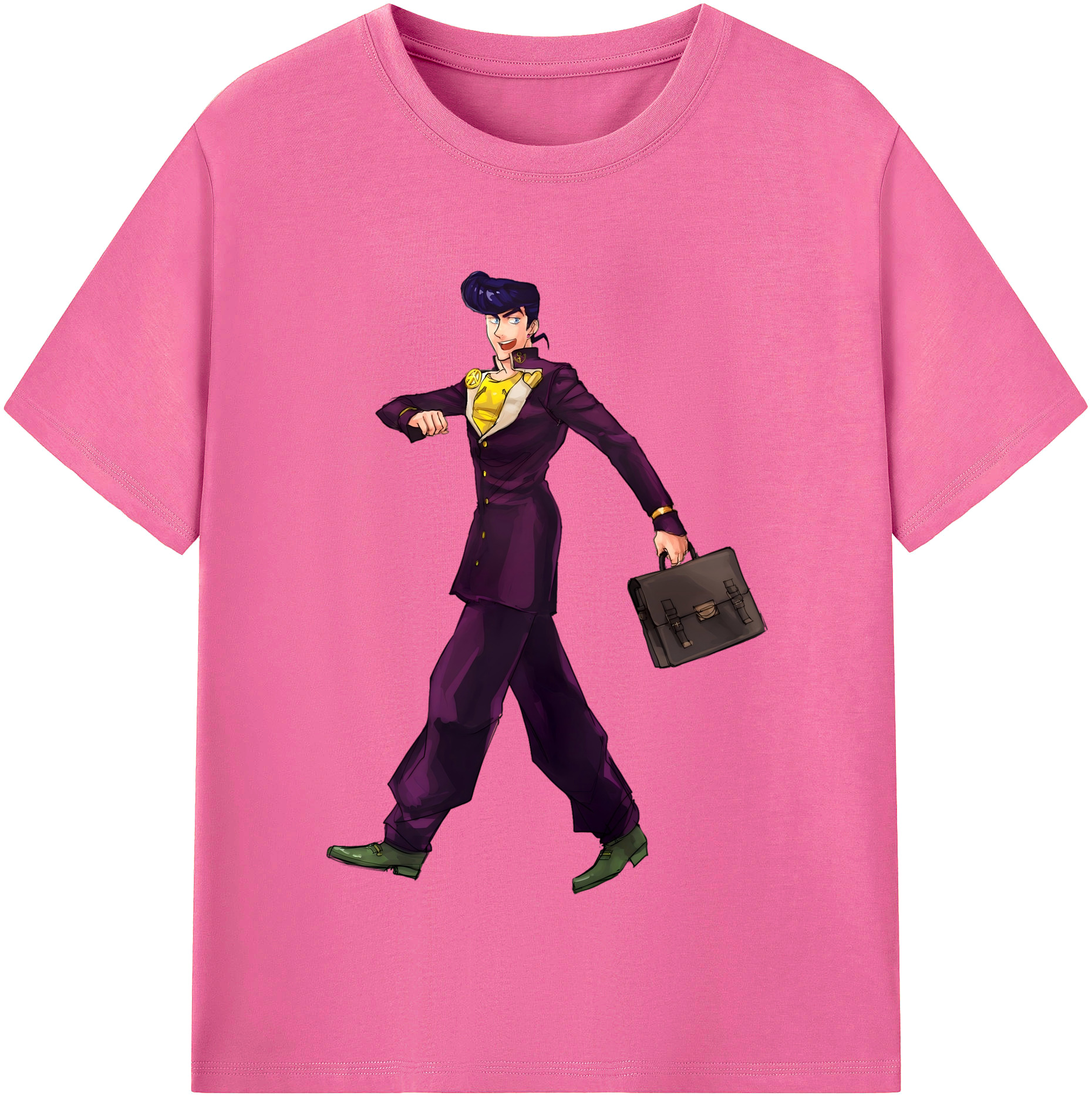 （画像用） ジョジョの奇妙な冒険 ひがしかた じょうすけ JoJo's Bizarre Adventure Higashikata Josuke レディースカジュアルプリントTシャツ（綿100％）
